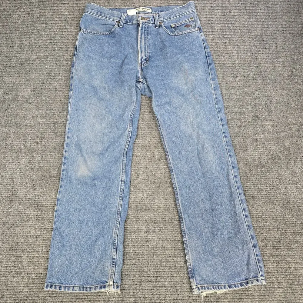 Harley Davidson Jeans Mens 33x30 Light Wash Bootcut Genuine MotorClothes Denim